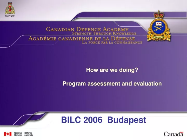 how are we doing program assessment and evaluation