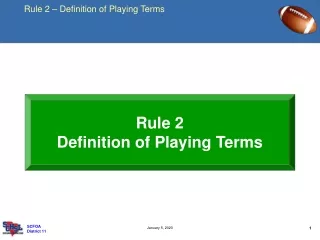 Rule 2 Definition of Playing Terms