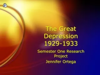 The Great Depression  1929-1933