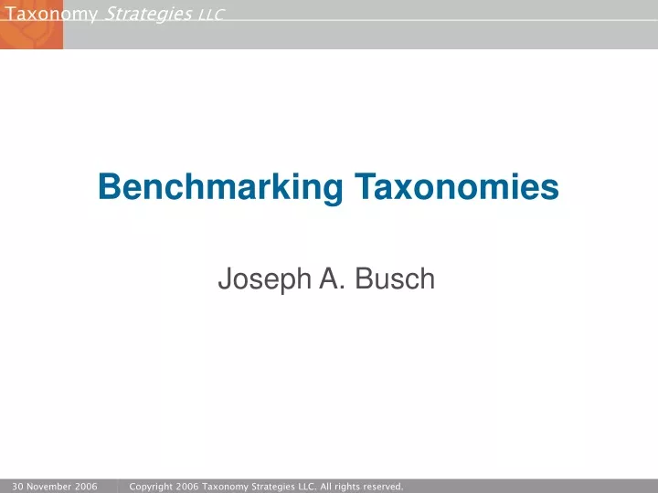 benchmarking taxonomies