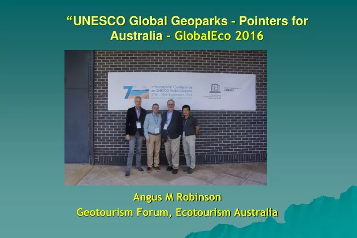unesco global geoparks pointers for australia globaleco 2016