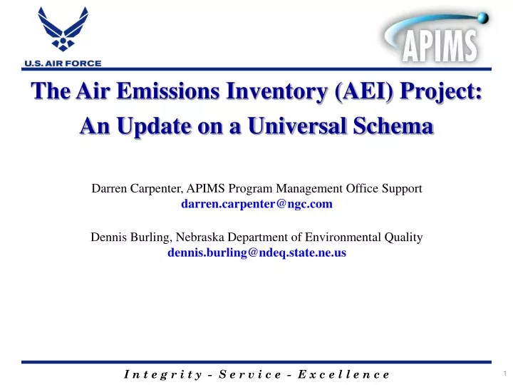 the air emissions inventory aei project an update