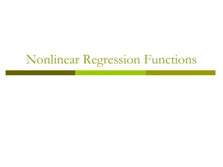 Nonlinear Regression Functions