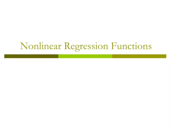 nonlinear regression functions