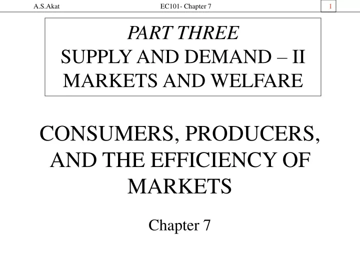 consumers producers and the efficiency of markets