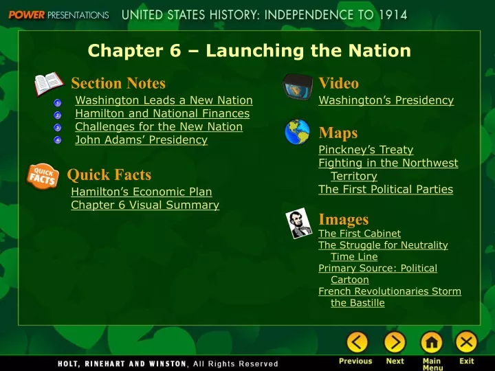 chapter 6 launching the nation