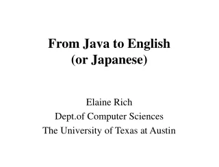 From Java to English  (or Japanese)