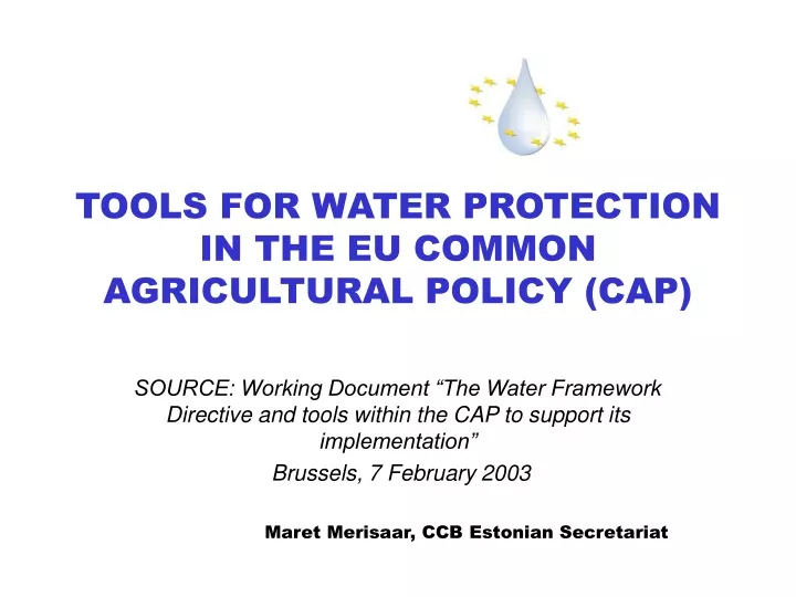 tools for water protection in the eu common agricultural policy cap