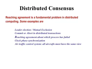 Distributed Consensus