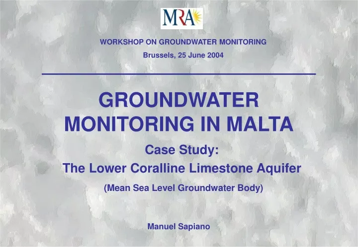 groundwater monitoring in malta