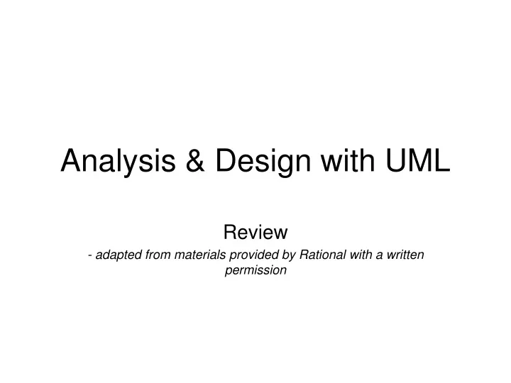 analysis design with uml