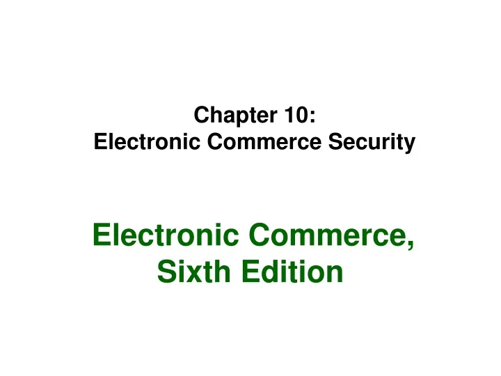 chapter 10 electronic commerce security