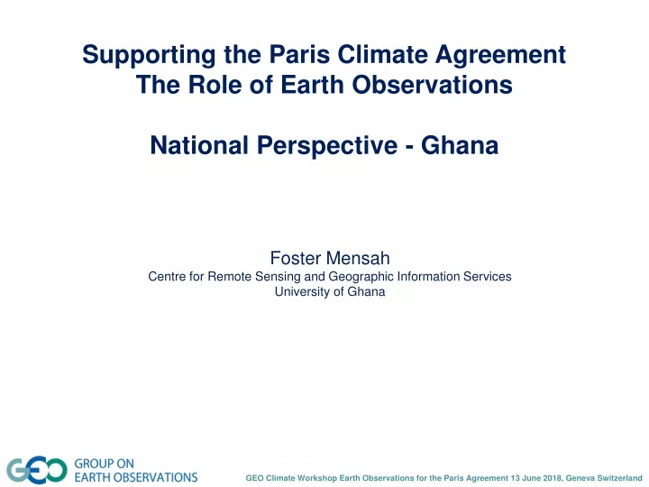 supporting the paris climate agreement the role