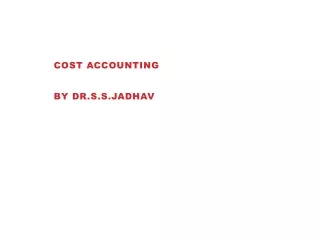 Cost Accounting By  Dr.S.S.Jadhav
