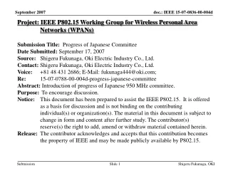 Project: IEEE P802.15 Working Group for Wireless Personal Area Networks (WPANs)