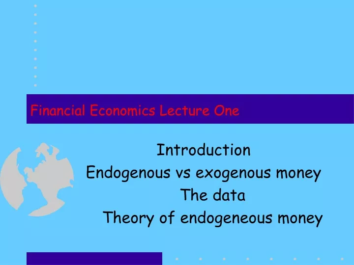 financial economics lecture one