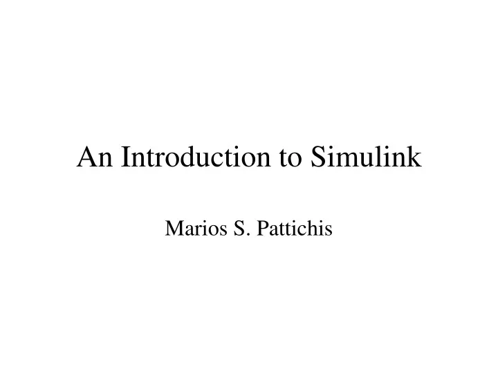 an introduction to simulink
