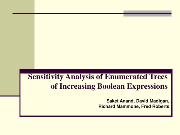 sensitivity analysis of enumerated trees of increasing boolean expressions