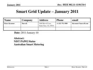 Smart Grid Update – January 2011