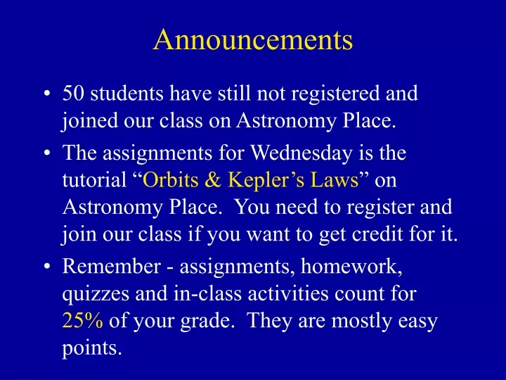 announcements