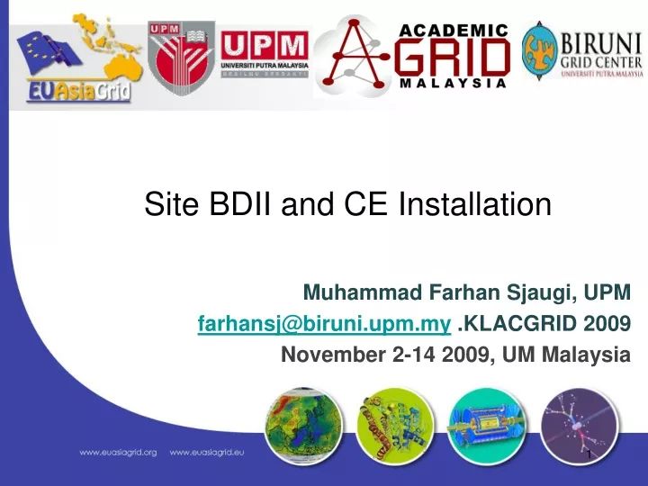 site bdii and ce installation