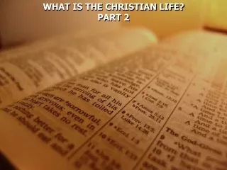 WHAT IS THE CHRISTIAN LIFE?  PART 2