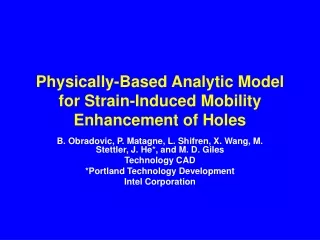 Physically-Based Analytic Model for Strain-Induced Mobility Enhancement of Holes