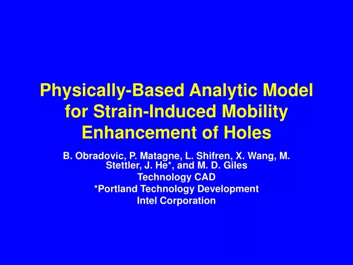 physically based analytic model for strain induced mobility enhancement of holes