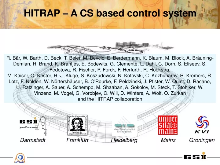 hitrap a cs based control system