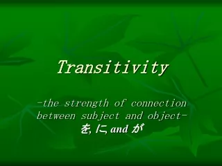Transitivity