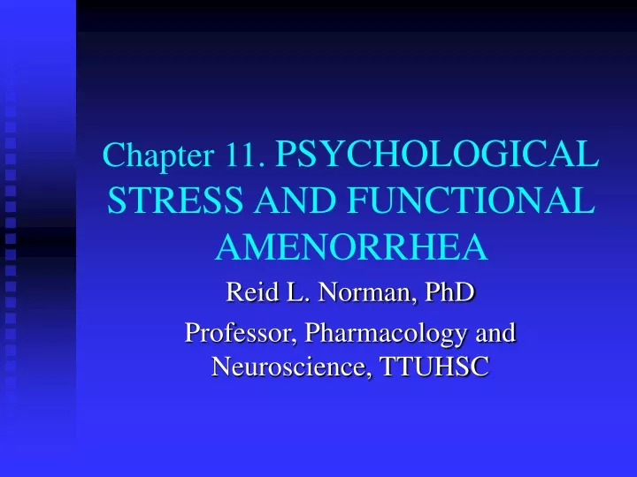 chapter 11 psychological stress and functional amenorrhea