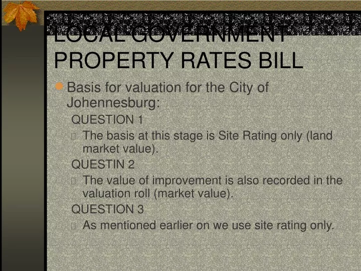 local government property rates bill