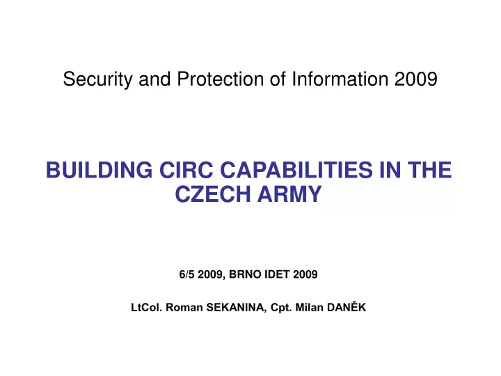 security and protection of information 2009