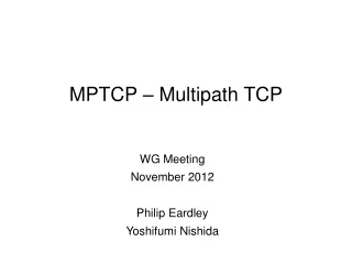 MPTCP – Multipath TCP