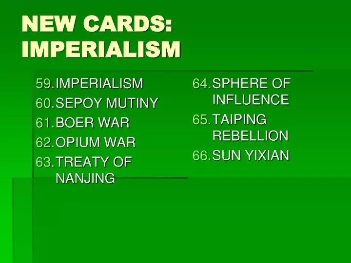 new cards imperialism