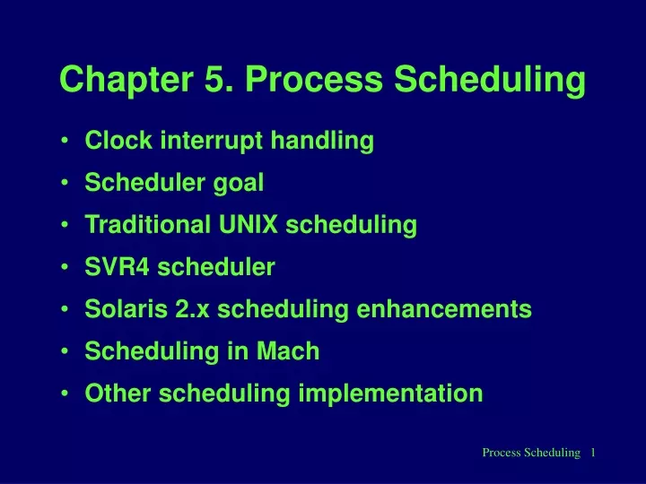chapter 5 process scheduling