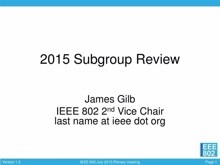 2015 subgroup review