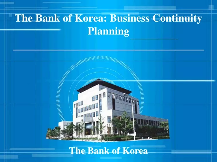 the bank of korea business continuity planning