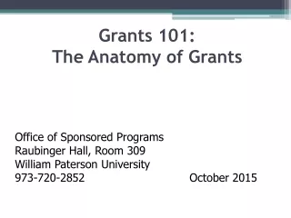 Grants 101:  The Anatomy of Grants