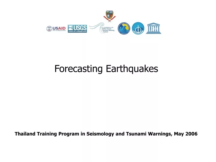 forecasting earthquakes