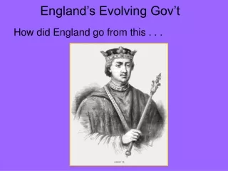 England’s Evolving Gov’t