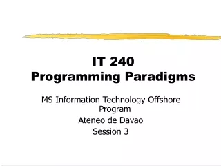 IT 240 Programming Paradigms