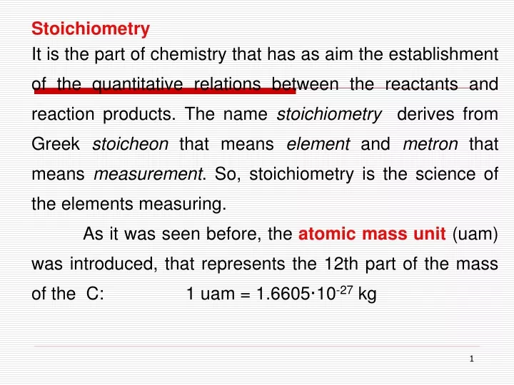 stoichiometry