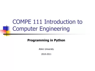 COMPE 111 Introduction to Computer Engineering
