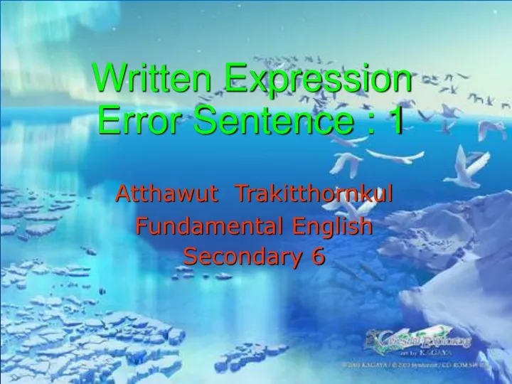 written expression error sentence 1