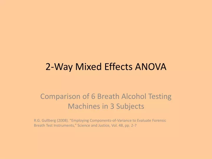 2 way mixed effects anova