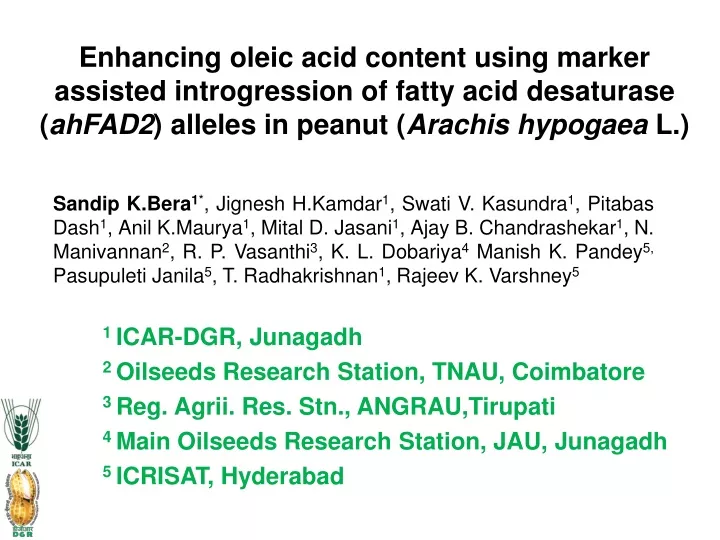 enhancing oleic acid content using marker