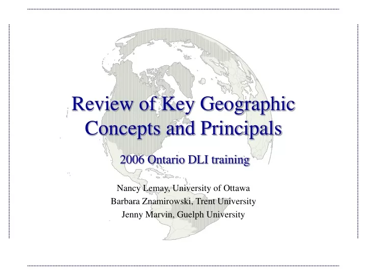 review of key geographic concepts and principals