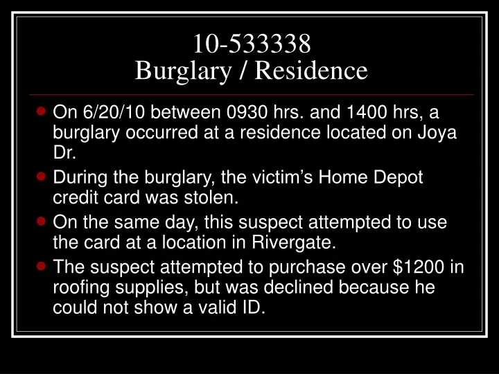 10 533338 burglary residence