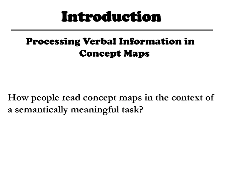 how people read concept maps in the context of a semantically meaningful task